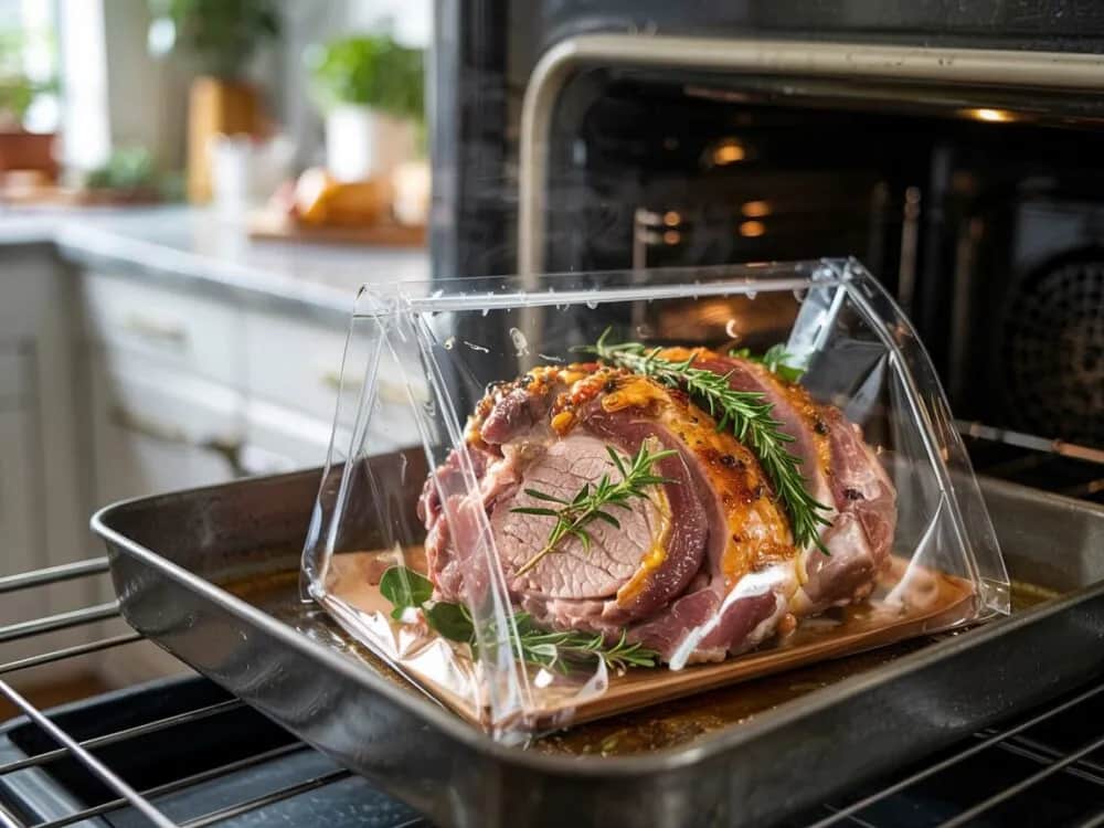 Ile piec schab w rękawie z termoobiegiem, aby był soczysty i smaczny?